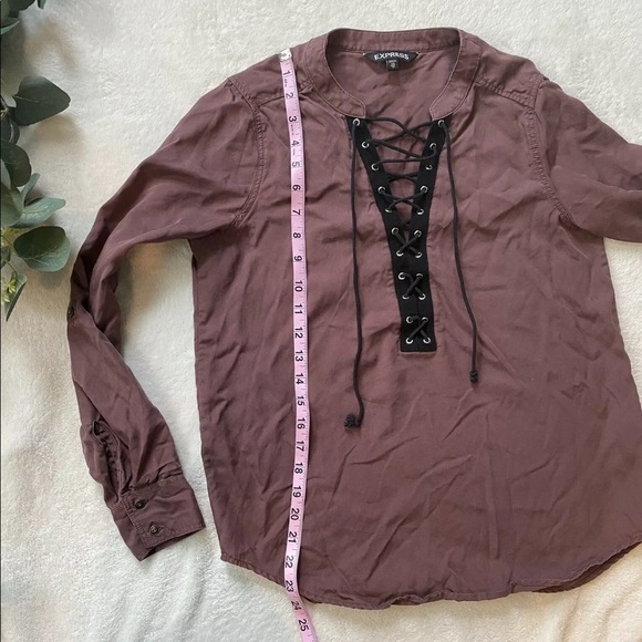 🎉4/$25 Express Tassle Tie Up Long Sleeve Top XS - Picture 4 of 4